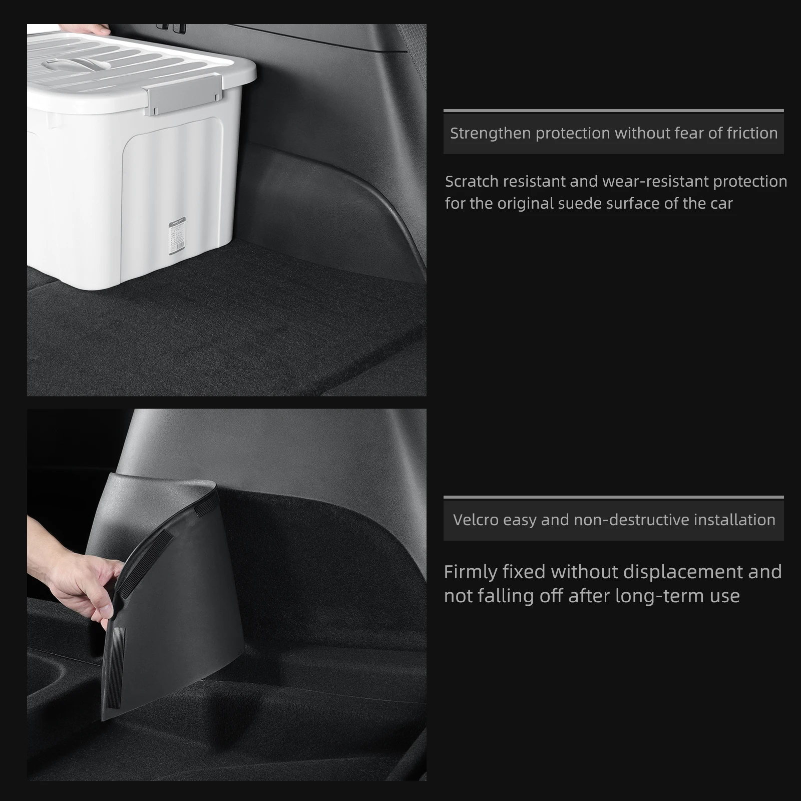 For Tesla Model Y 2024 Rear Trunk Side Anti-Kick Pad Full Coverage Protection Kit Car Anti-dirty Pad 4Pcs Interior Accessories