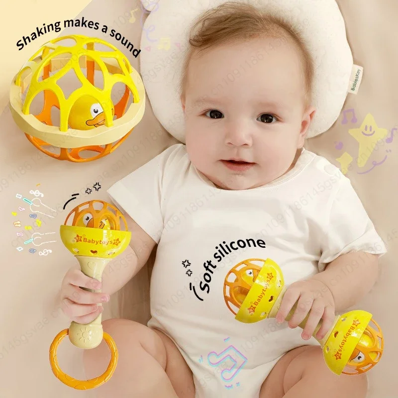 3pcs Baby Rattle Toy Baby Toy Rattle Grasping Rotating Set Sensory Education Teether Rattle Toy Newborn Gift for Boys and Girls