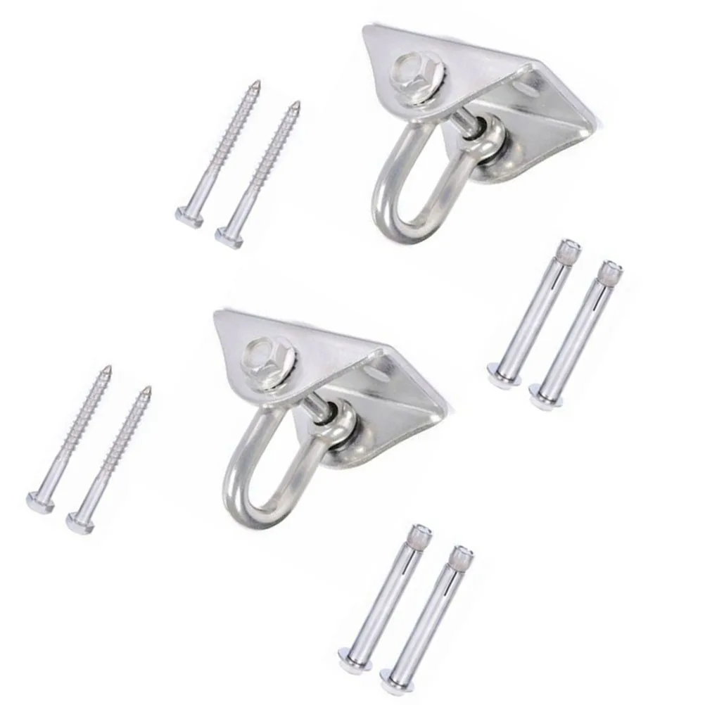 

Stainless Steel Hook for Hammock Swing 2 Sets Durable Gymnastics Rings Porch Swings Yoga Hammock Hooks Ideal Training Project
