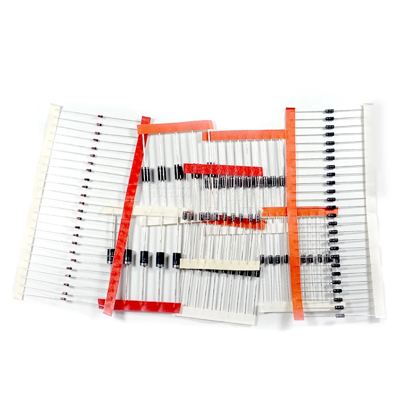 8values=100pcs 1N5399 1N5408 1N4148 1N4007 1N5819 1N5822 FR107 FR207 Switching Diode component diy kit original