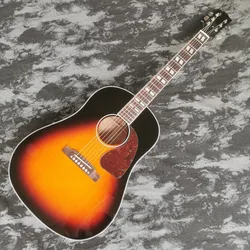 40 inch J45 series spruce solid wood polished sunset colored glossy acoustic wood guitar