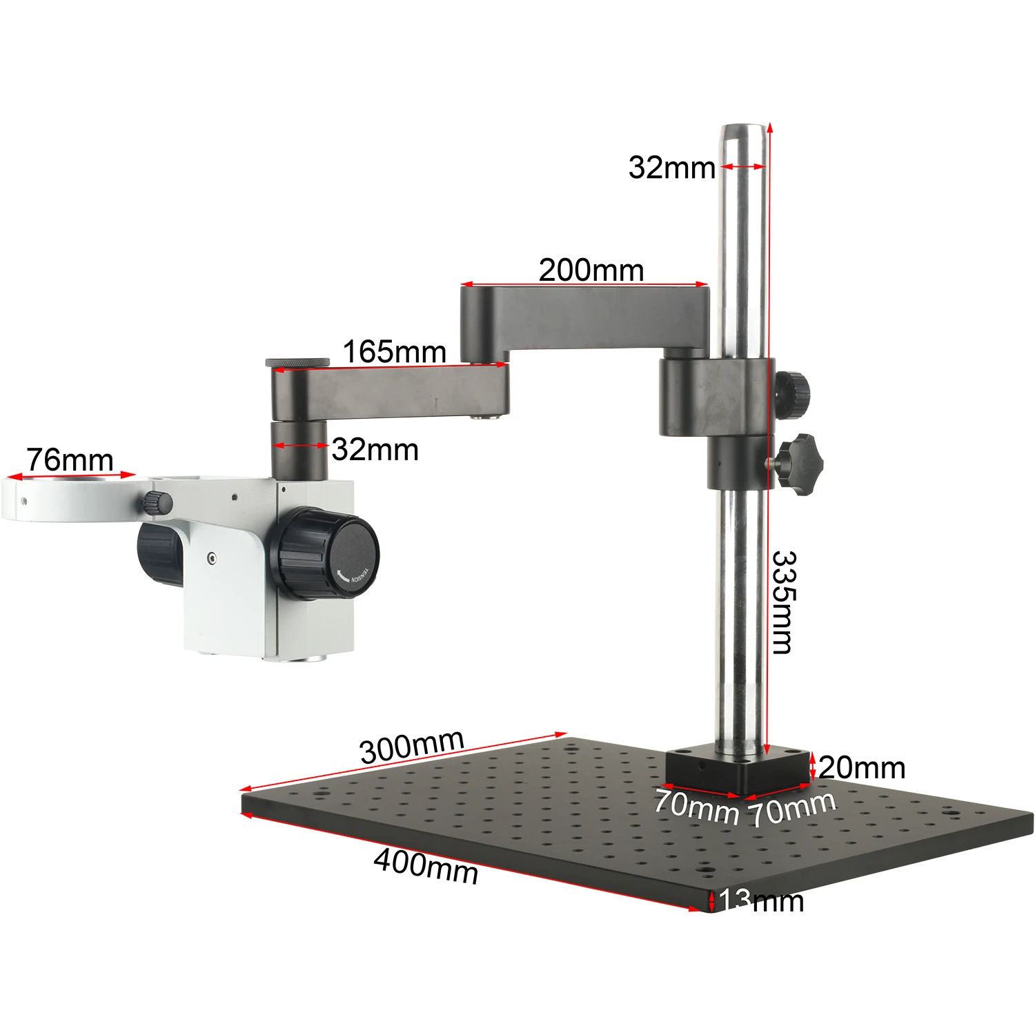 KOPPACE Microscope optical platform bracket,Lens Frame Diameter 76mm Column height 335mm