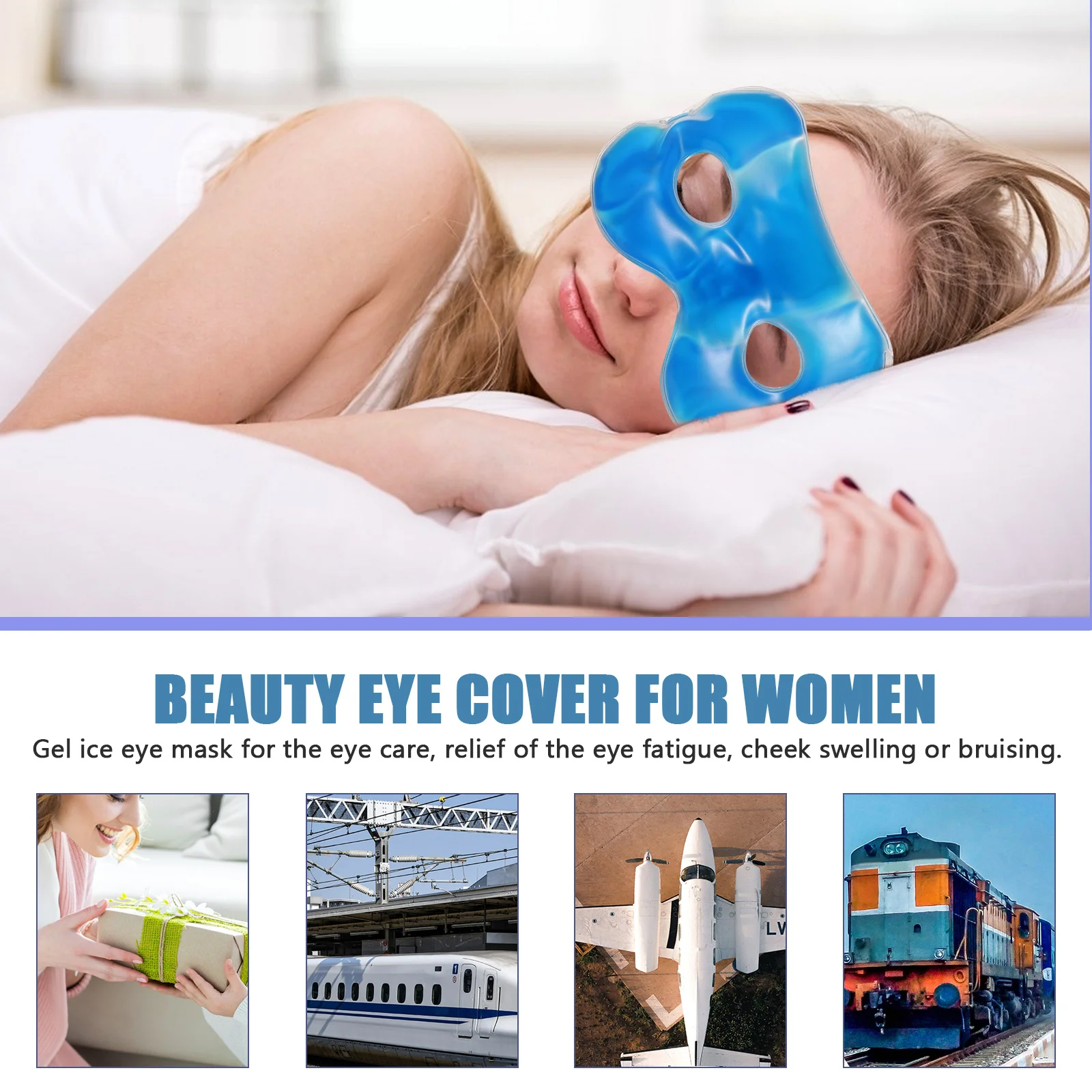 

Ледяной гель, охлаждающий холодный компресс, горячий компресс, ледяная маска для сна, гелевая маска для глаз, удобная мягкая многоразовая крышка для глаз