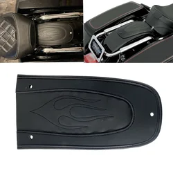 Black Flame Stitching Leather Rear Fender Bib Cover Pad For Harley Touring Ultra Limited,Electra Glide Road 1997-2016