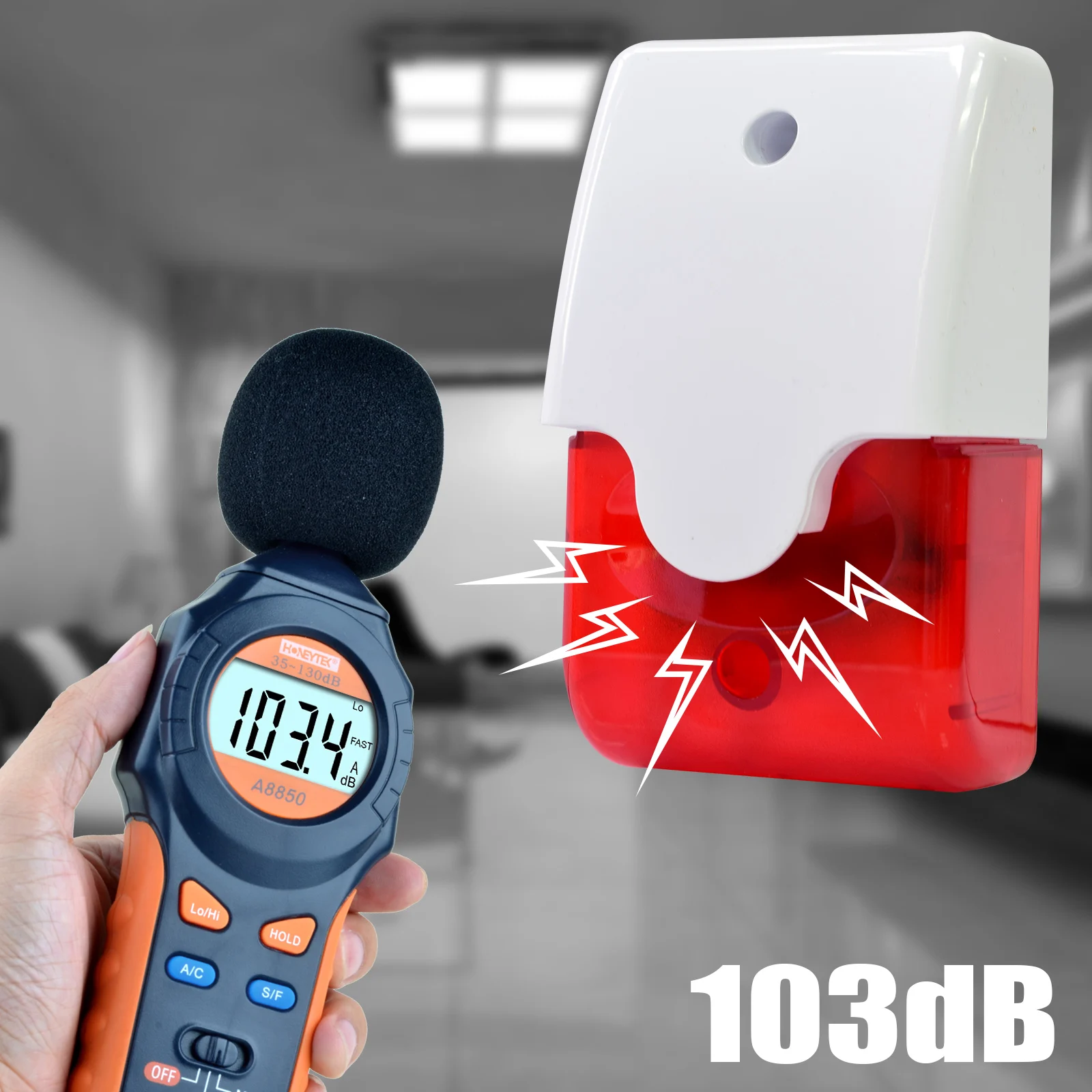Wired Zone GSM Alarm System Accessory, Indoor 12V Wired Siren with Strobe Flash Light, Warning Flash Alarm Siren