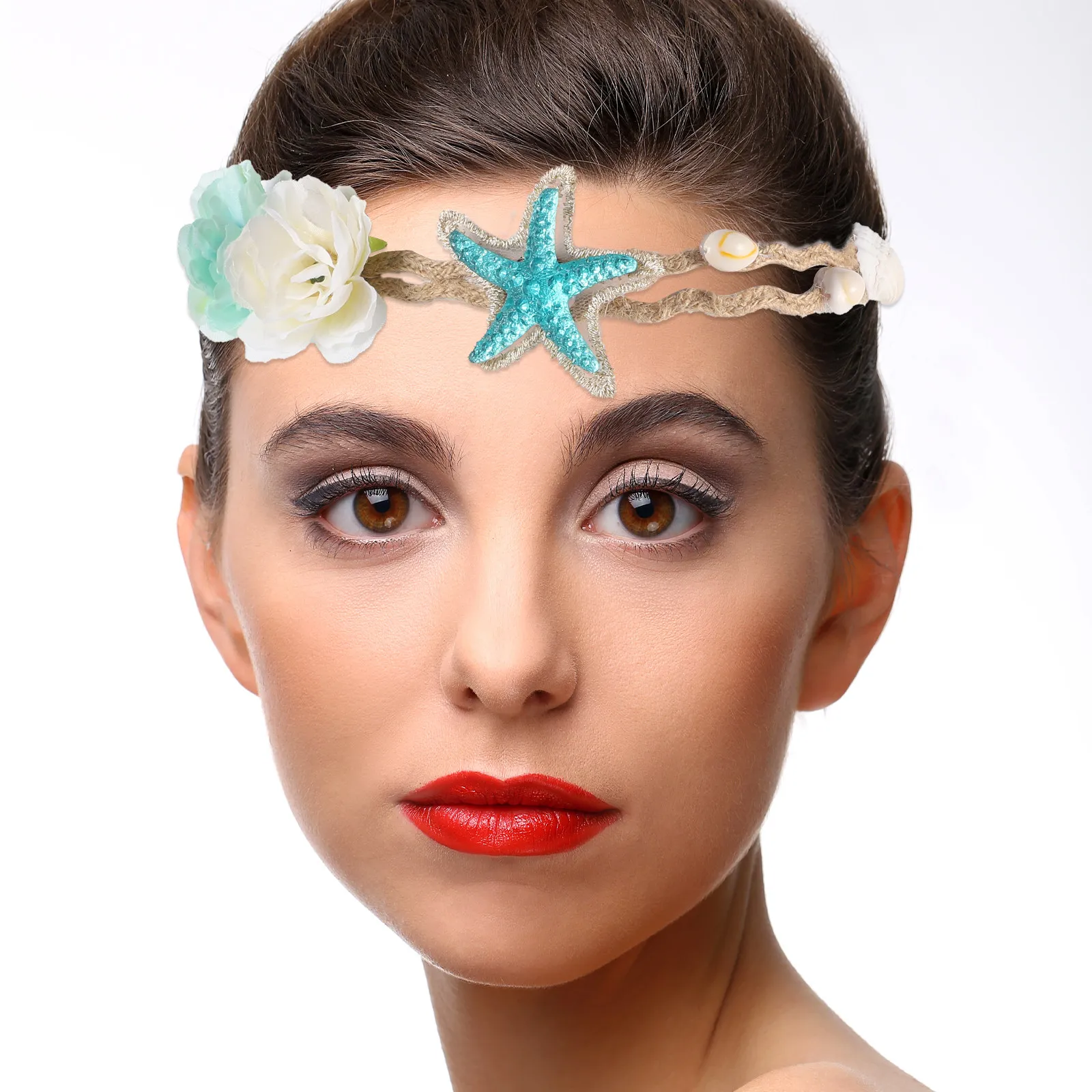 

2Pcs Sea Star Headbands Fashionable Rhinestone Hair Bands Party Wedding Elegant Hair Ornaments Style Unique Chic Women
