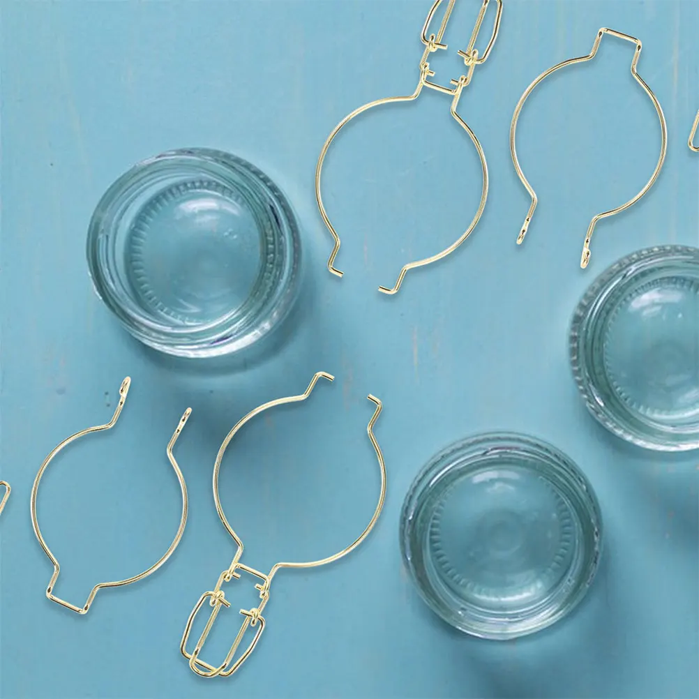 

12Pcs Stainless Steel Sealed Jar Buckles Spring Lock Airtight Clips Kitchen Storage Glass Canister Jar Wire Hangers