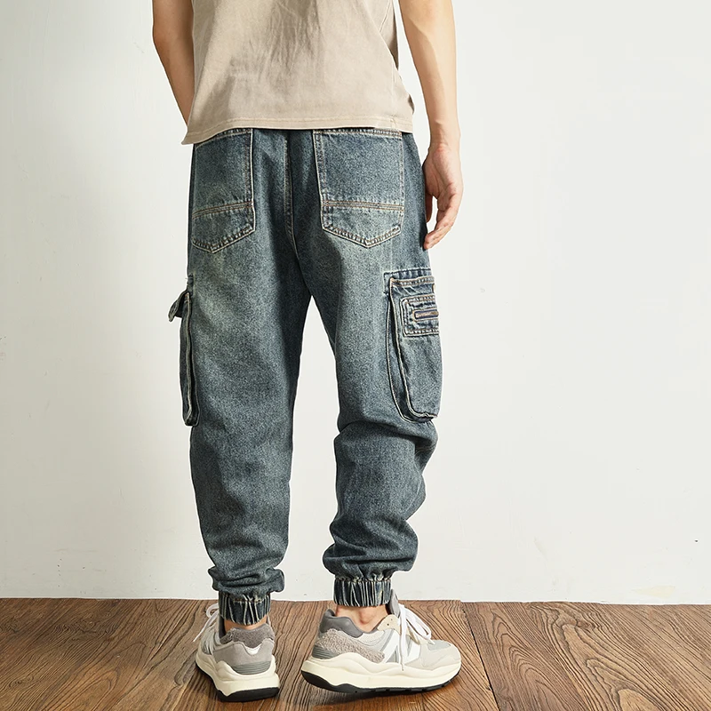 

American Sle Heavyweight Retro Workwear Jeans Men's Loose High OZ Autumn Winter New Faionable Harlan Cuffed Long Pants