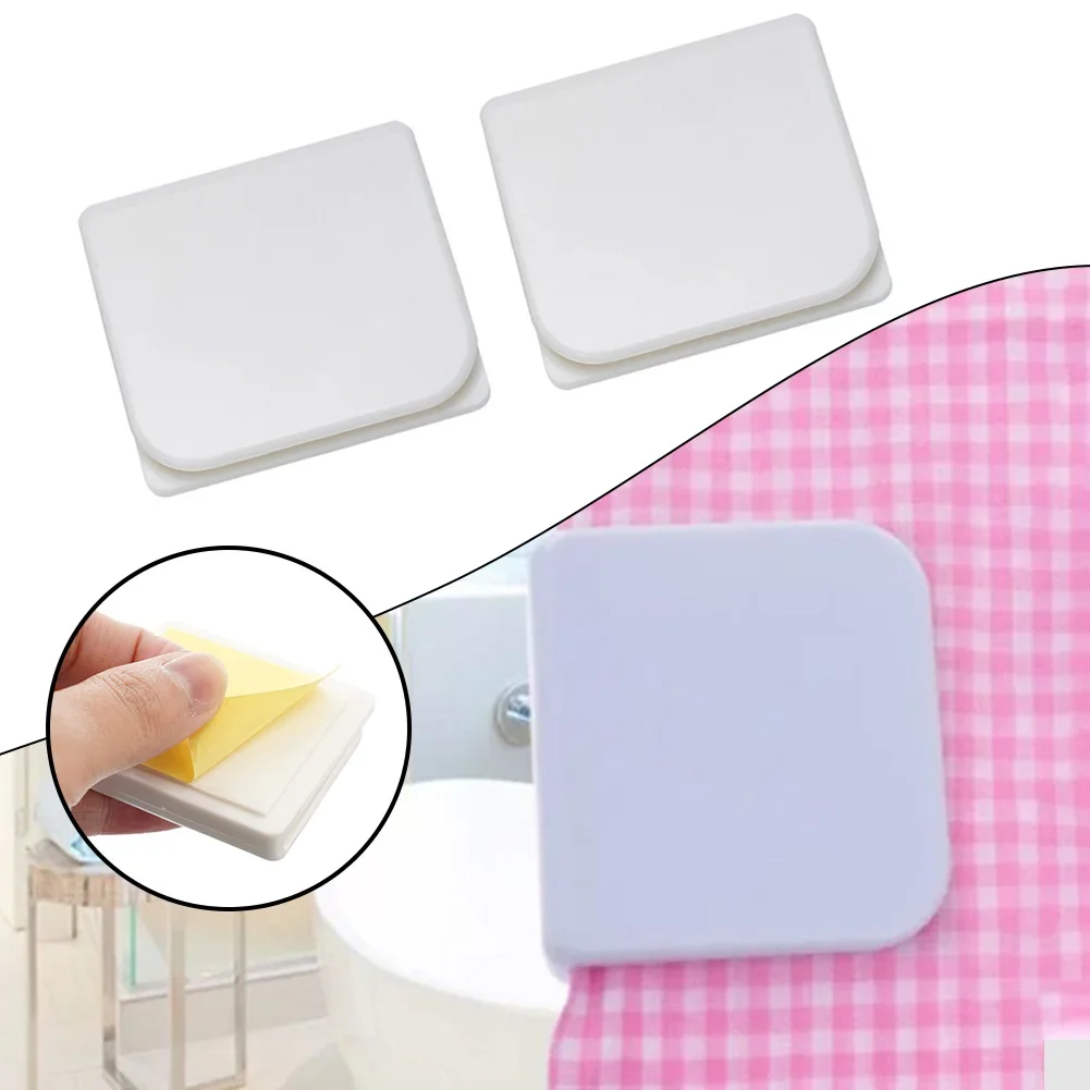 2 Pcs Shower Curtain Anti Splash Clips Fixed Clamps Bath Guard Home Bath Shower Curtain Hooks Bathroom Accessories