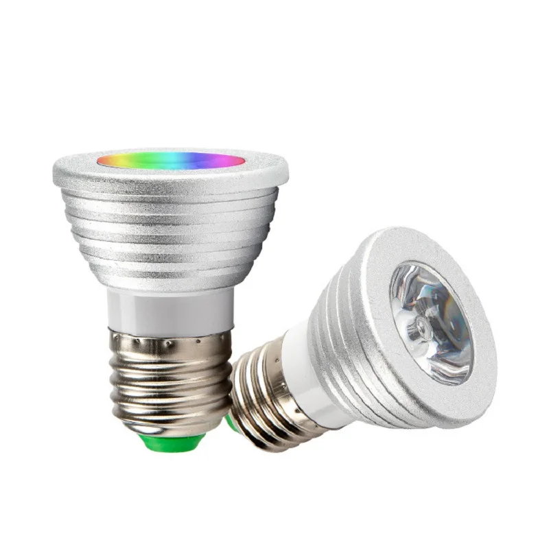 5 واط RGB لمبة LED متعدد الألوان لمبة E27 85-265 فولت الإضاءة المنزلية عكس الضوء 24 مفتاح التحكم عن بعد مصباح ذكي مصباح لتهيئة الجو