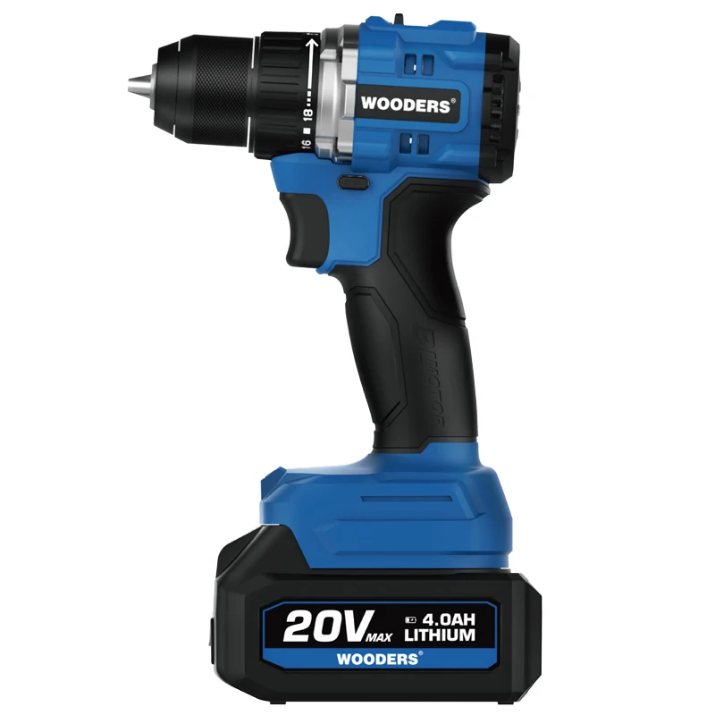 WOODERS Professional Level 20V Cordless Drill Brushless  lithium Battery Power Impact Drill