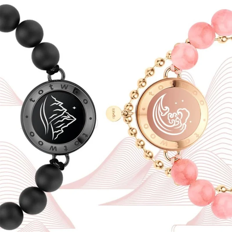 

TOTWOO Long Distance Bracelets For Couples Vibration & Light Up Bracelet, Long Distance Relationship Gifts Smart Pairing Jewelry