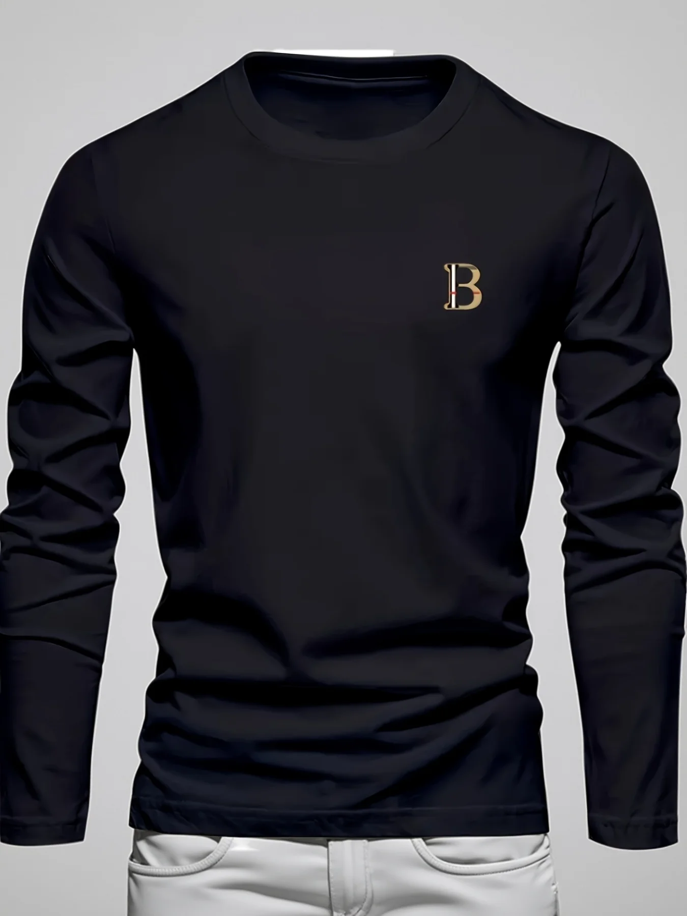 Men's 100% pure cotton loose and fashionable letter pattern 