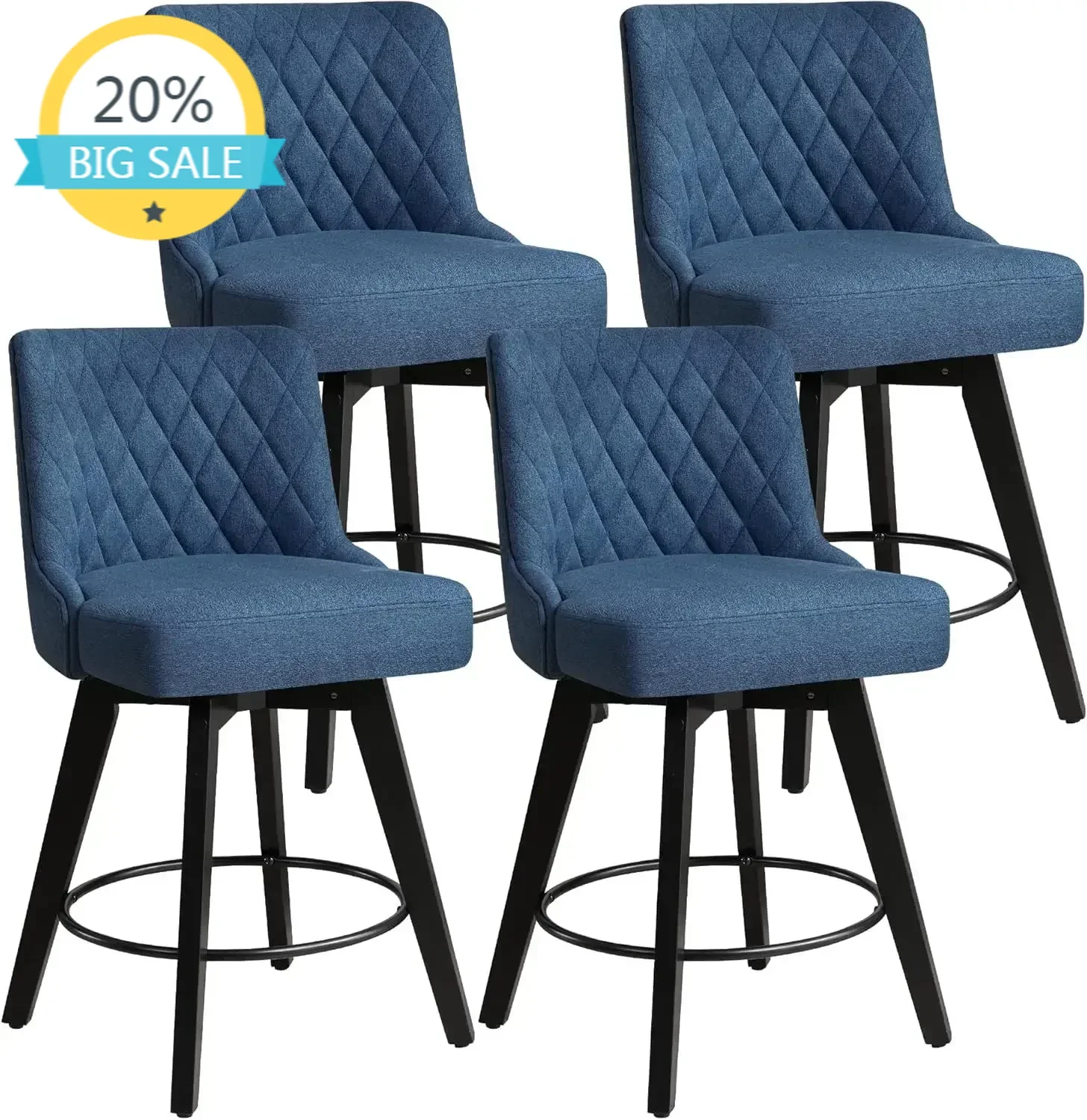 

Big Clearance Sale BestsellerBestsellerCounter Height Bar Stools, 27'' Height Bar Stools Set High Back , Linen Upholstered Kitch