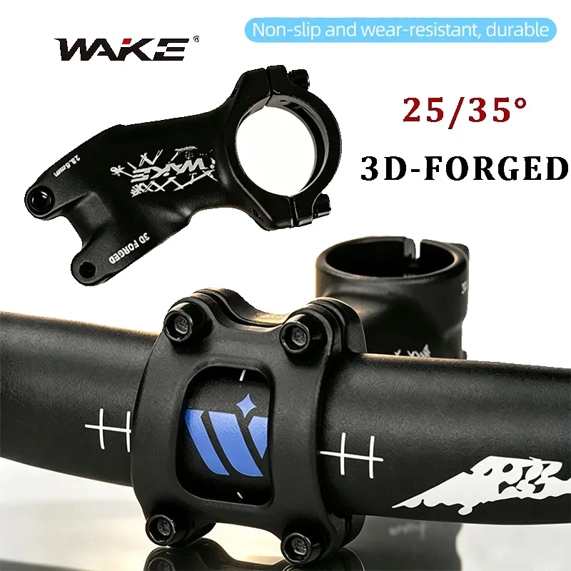 Tija de Bicicleta WAKE 25 °   35 ° Tubo de dirección para bicicleta de montaña y carretera, 60/70/80/90/100/110/120mm, 31.8mm