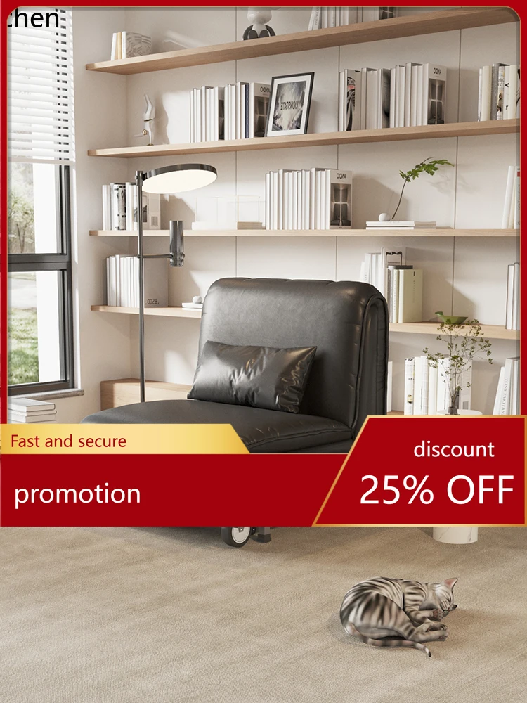 

CZ study high-grade leather sofa bed single dual-purpose foldable small apartment retractable bed anti-cat scratch leather