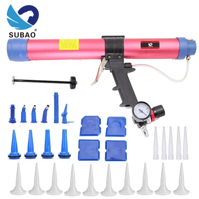 SUBAO dual-use 600ml sealing glass glue spray gun soft glue sealing tool adjustable air rubber pneumatic pistol gun