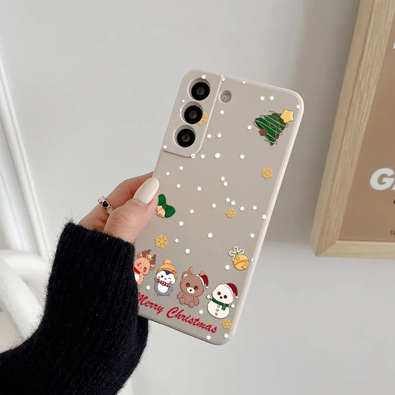 الكرتون ثلج الأيائل شجرة عيد الميلاد قضية الهاتف لسامسونج غالاكسي S25 S24 الترا S23 S22 زائد S21 S20 FE S25Ultra S25FE