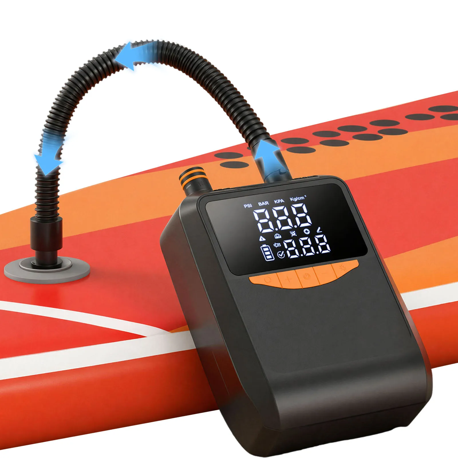 6000mAh Wireless Air Pumps Auto-Off Intelligent Dual Stage Inflation&Deflation Pumps for Stand Up Paddle Boards Car Tires