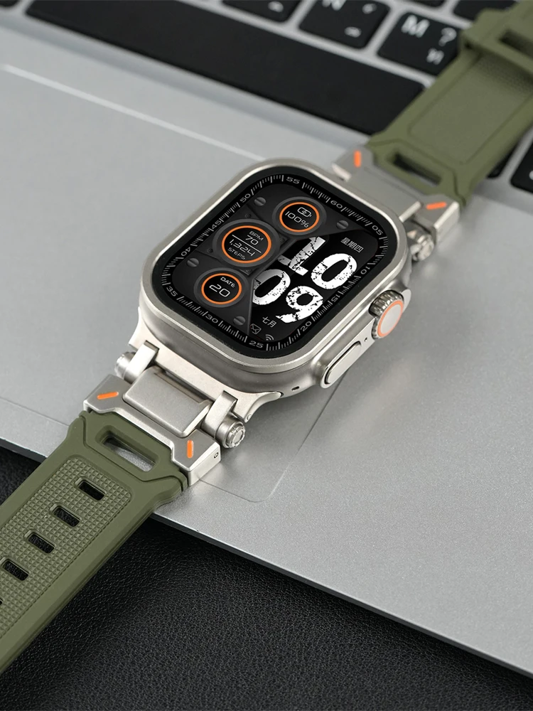 Металлический защитный чехол для экрана Apple Watch Ultra2 49 мм, аксессуары, рамка из алюминиевого сплава + закаленное стекло HD iWatch Ultra 2