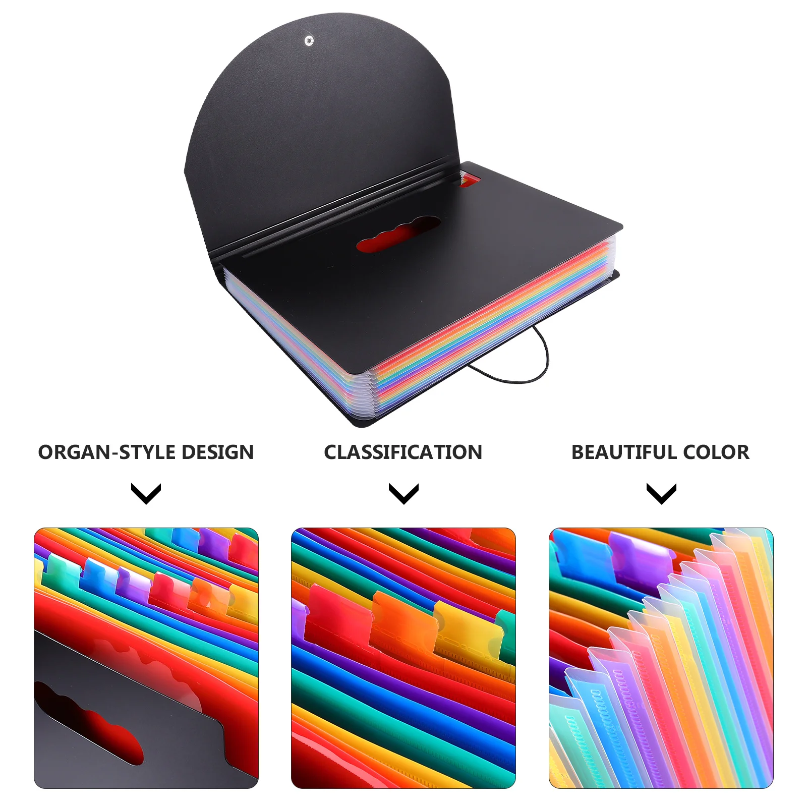 

1Pcs Rainbow File Folder 12-Layers Plastic Expanding File Organizer Paper Storage Holder Multilayer Folder