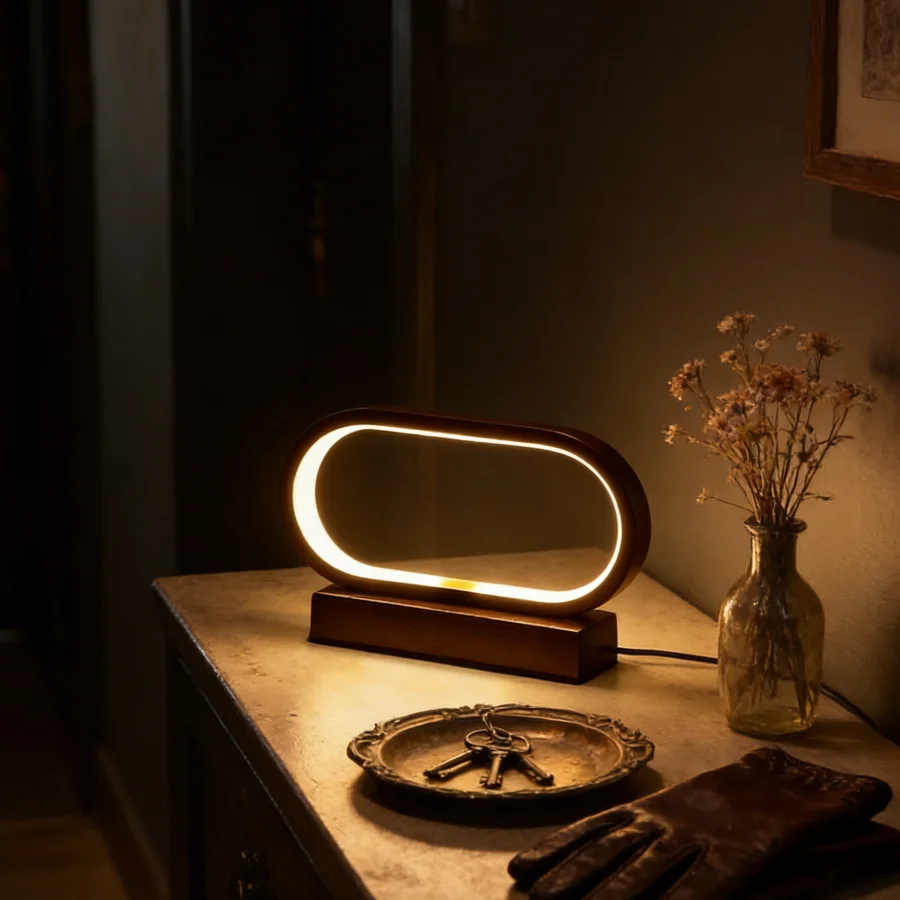 

1 шт. Современная круглая настольная лампа, USB-светильник с тремя режимами освещения, подходит для спальни, кафе, ресторана, офиса.