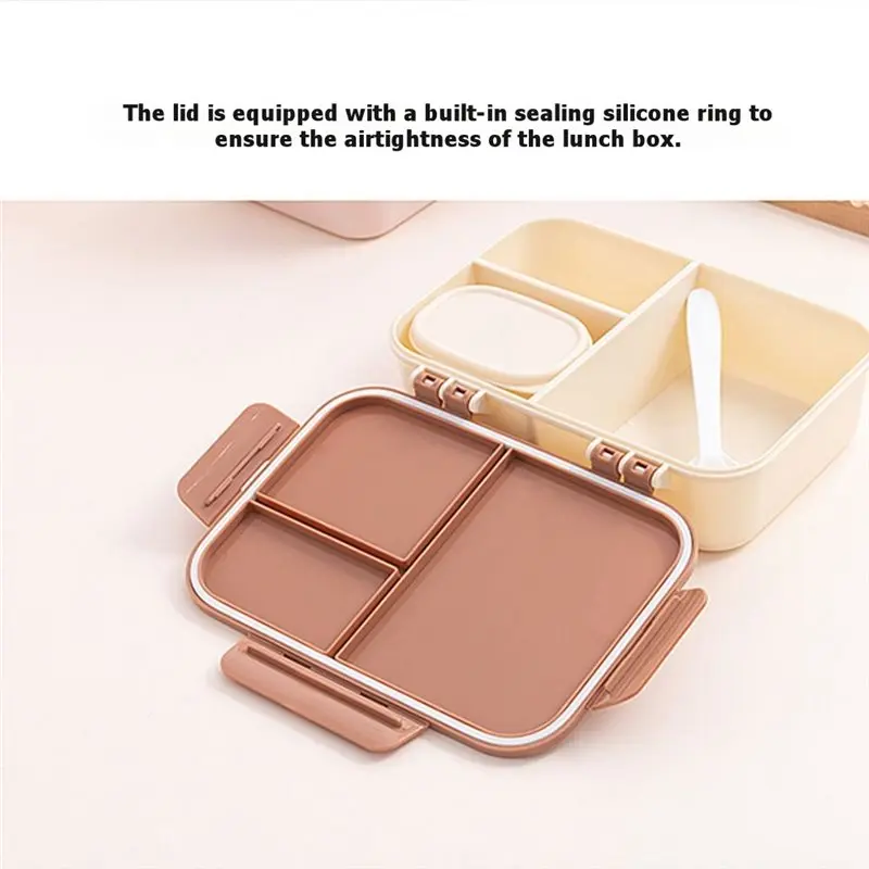 ABUN Portable Lunch Box, 1200ml Flip-Top Container, Leakproof Waterproof Bento Box, for Outdoor College Office, Blue with Salad