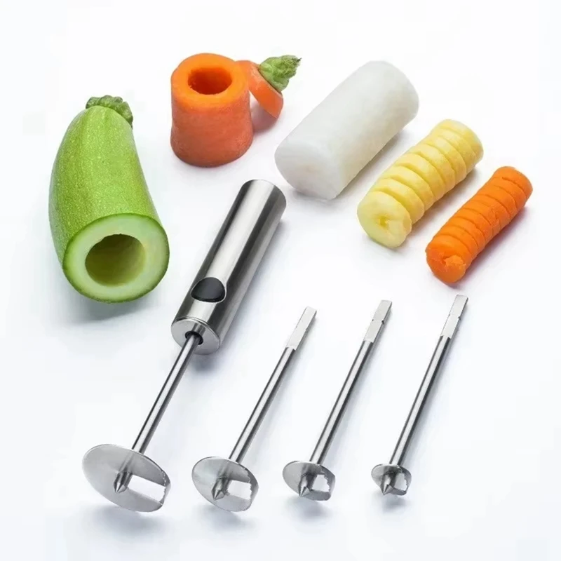 WISH 4 Pack Vegetable And Fruit Coreer Vegetable Cutter Vegetable And Fruit Coreer Spiral Coreer Fruit Coreer Tool