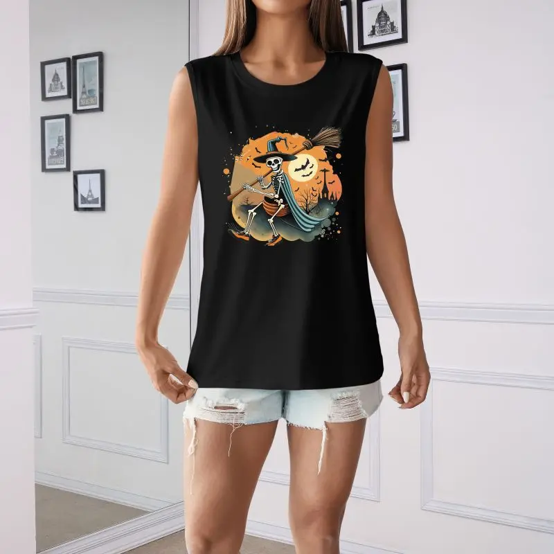

Women's Halloween Printed T-shirt Round Neck Tank Top Pajamas Homewear Summer t-shirt Casual Large Size T-shirt