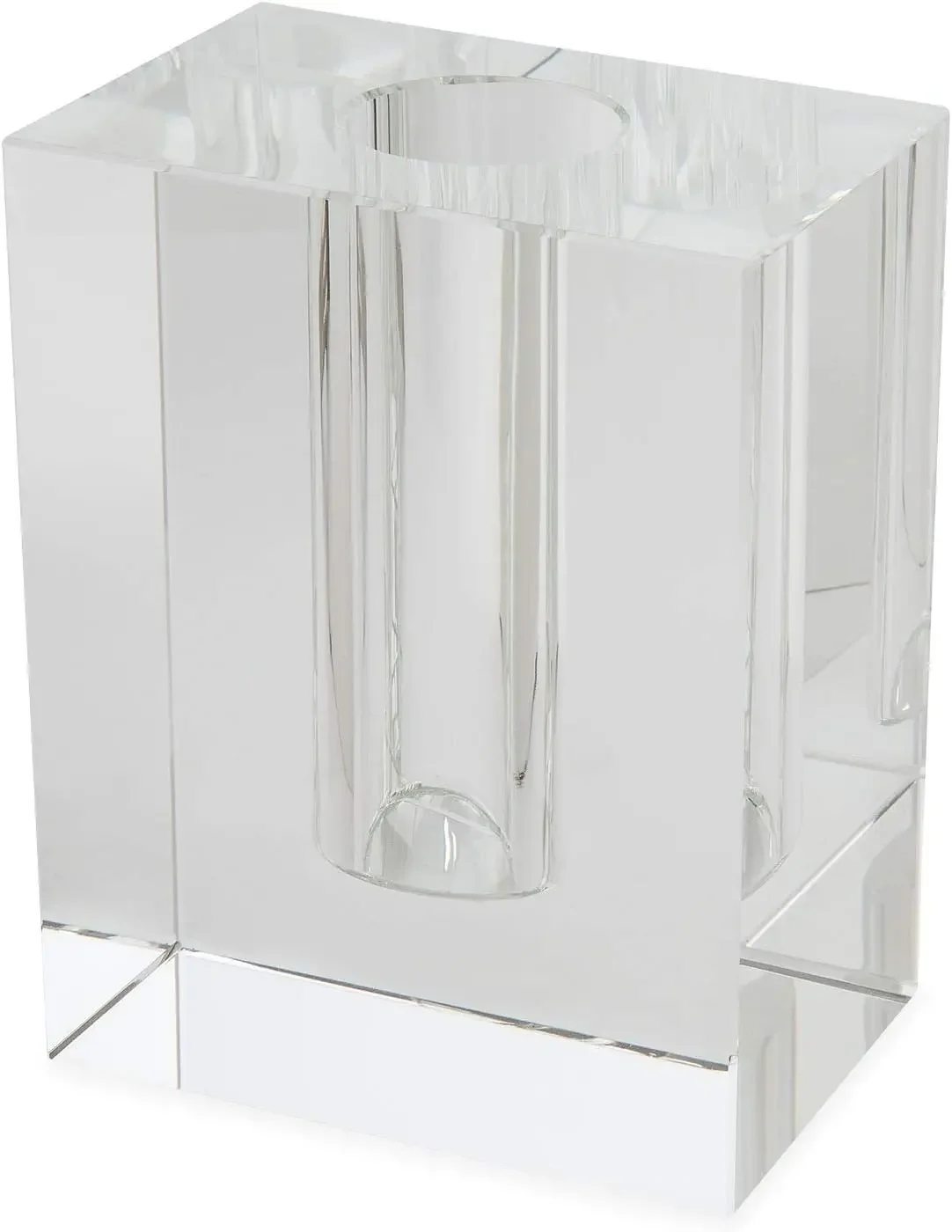 Design Elegant Clear Crystal Glass Vase, Heavy Crystal Rectangular Vase, Boutique Quality Home Décor (4