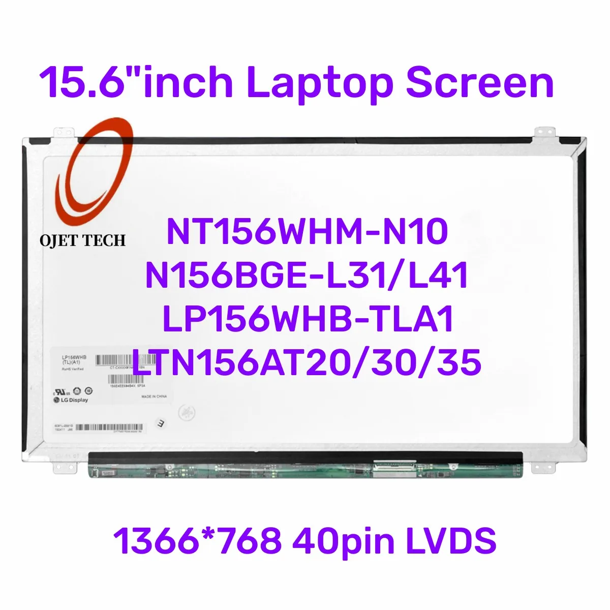15.6 "ekran laptopa LP156WHB-TLA1 NT156WHM-N10 N156BGE-L41 LTN156AT20 LTN156AT35 B156XW04 V.6 HD1366x768 wyświetlacz LCD 40pin LVDS