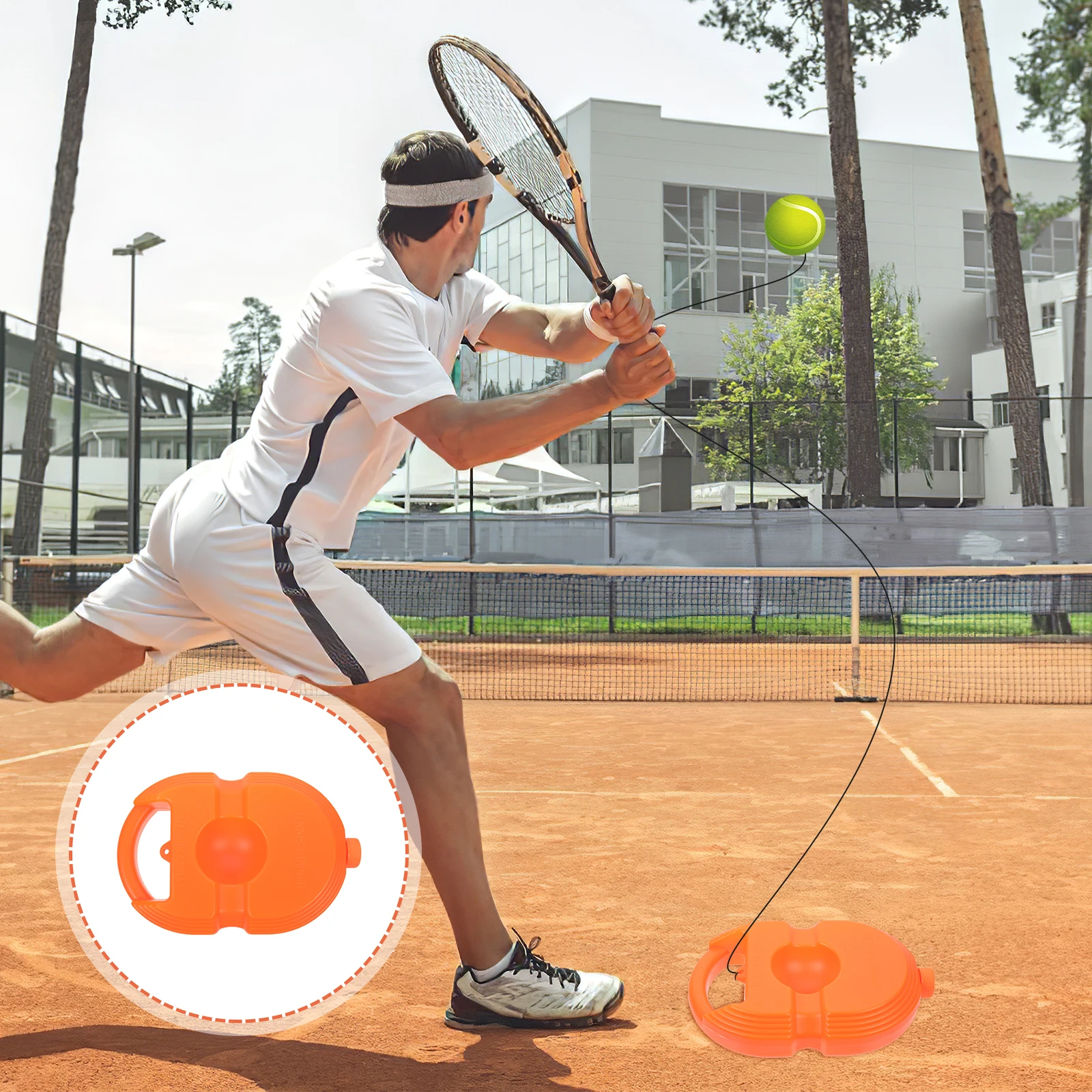 

Portable Tennis Training Device Tool Equipment For Kids Adults Reflex Skill Hand Eye Coordination Indoor Outdoor Sports