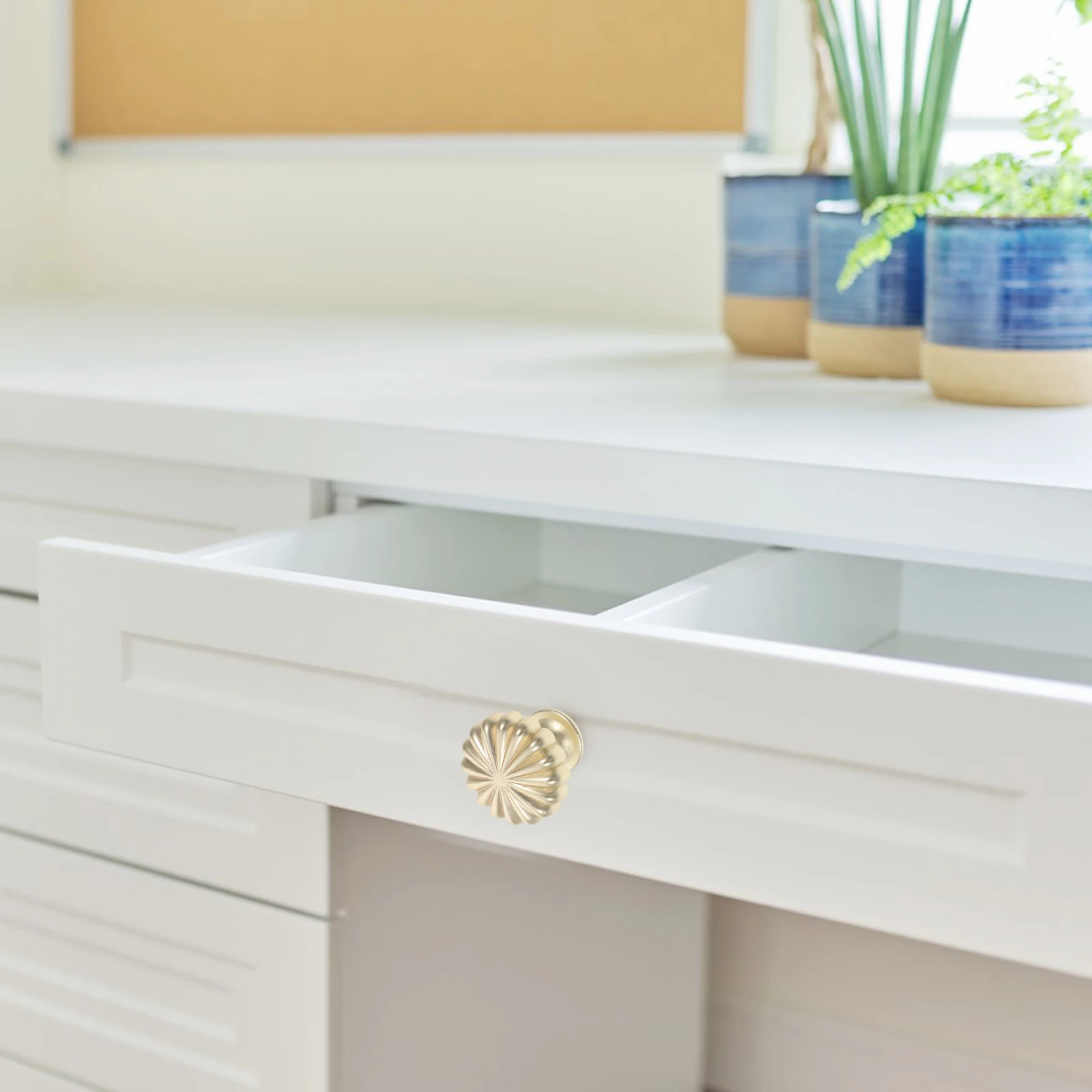 

4 Pcs Copper Pumpkin Handle Drawer Dresser Knobs Vintage Gold Pulls Cabinet Aluminum Alloy Cute Door