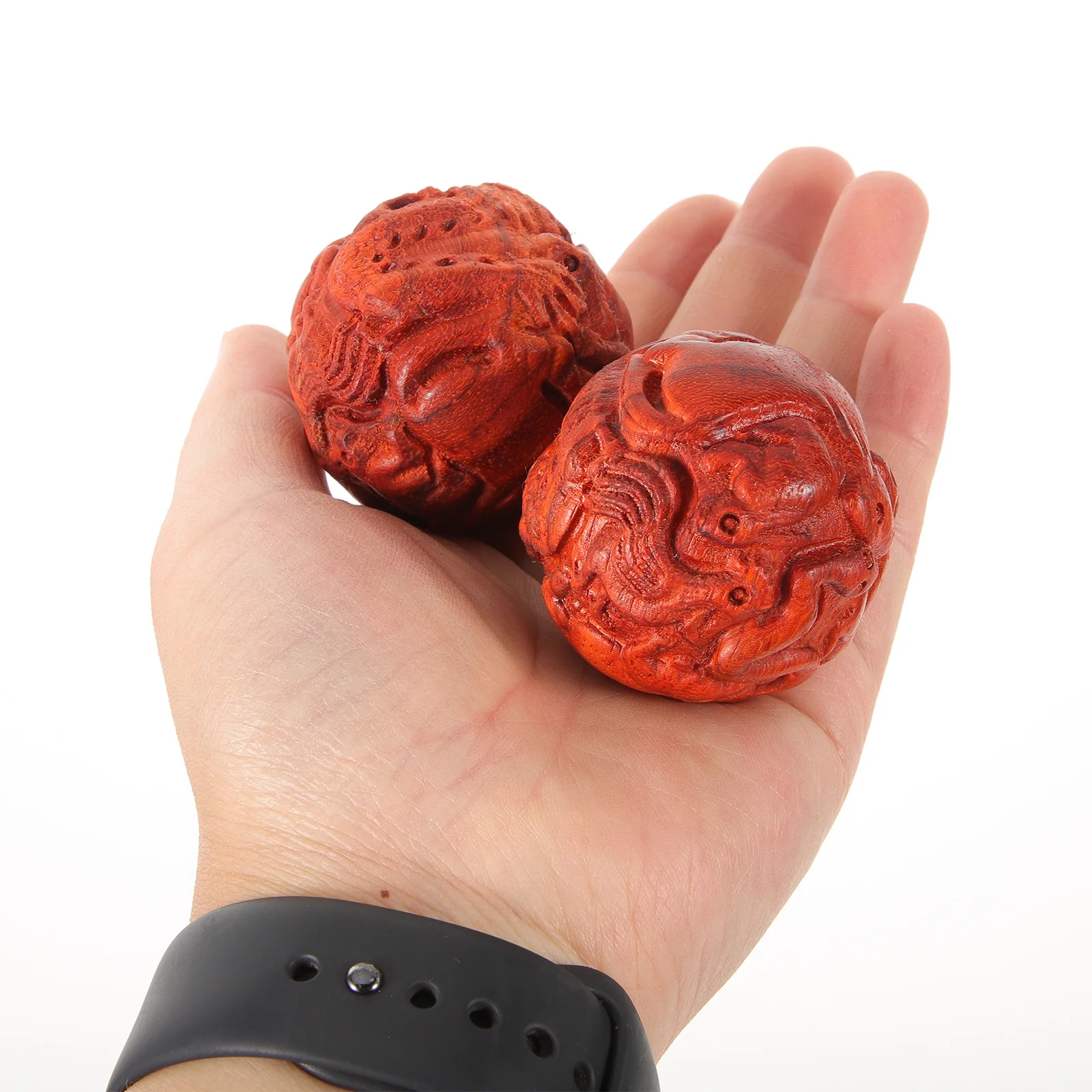 1 Pair Wooden Hand Massage Balls Smooth Portable Palm Relaxation Tool For Hand Exercise Stress Relief Small Rolling Ball