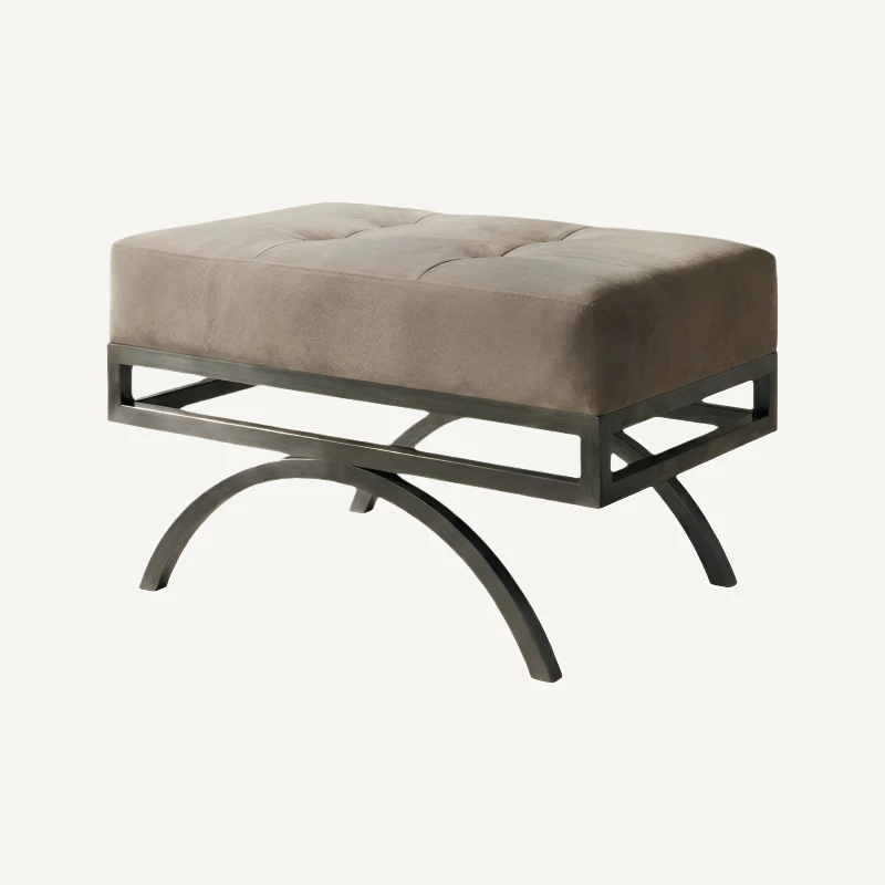 Italian light luxury fabric pedal stool, modern simple living room sofa stool