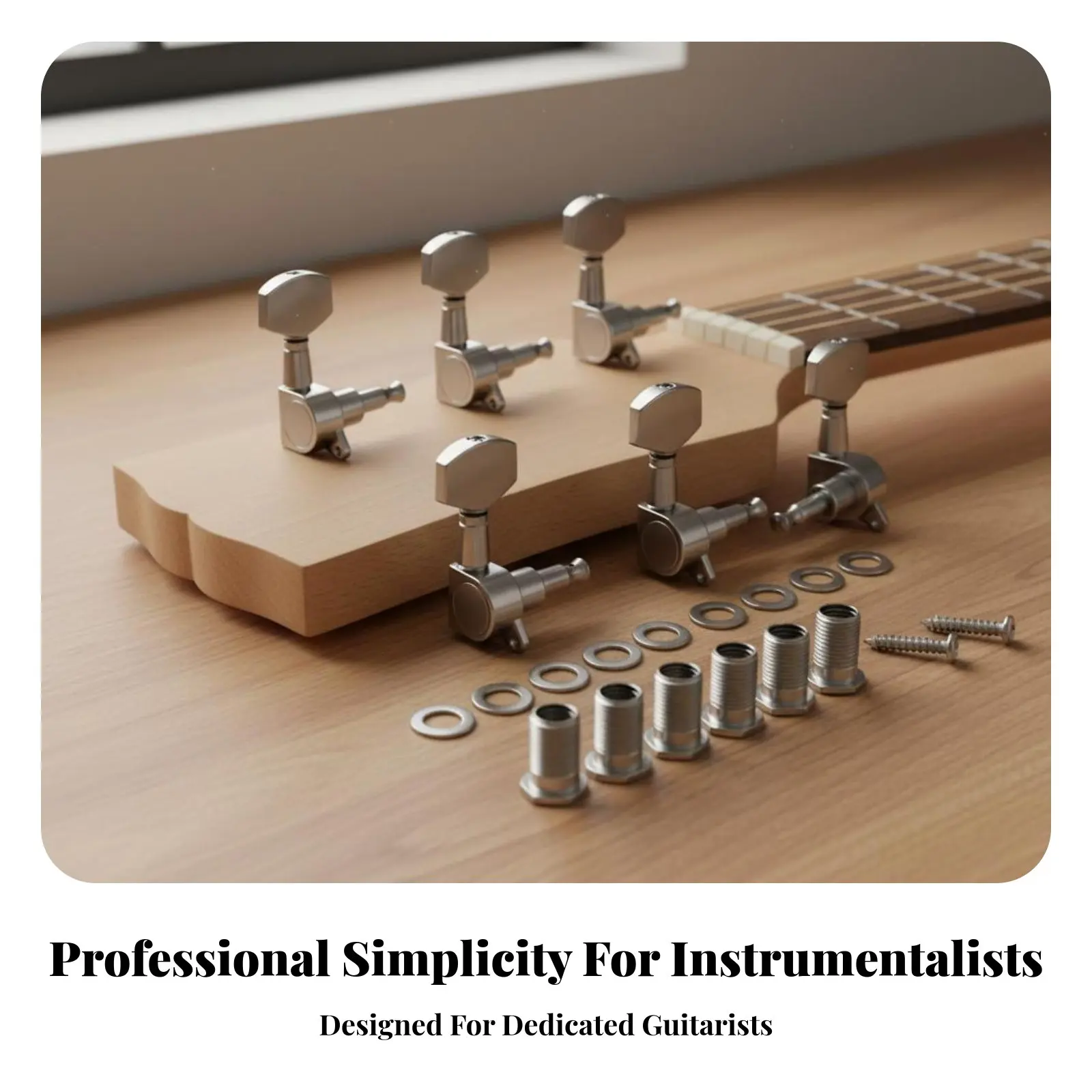 

6 Pieces Acoustic Guitar Tuning Pegs Silver Finish Guitar Tuning Pegs 3L3R Machine Heads Anti-Rust Universal Size for Luthiers