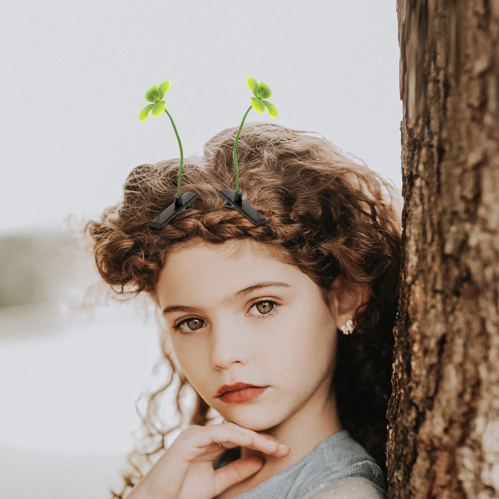

40pcs Four Leaf Clover Hair Clips Plant Theme Small Hair Accessories For Girls Kids Women Daily Wear Party Gift