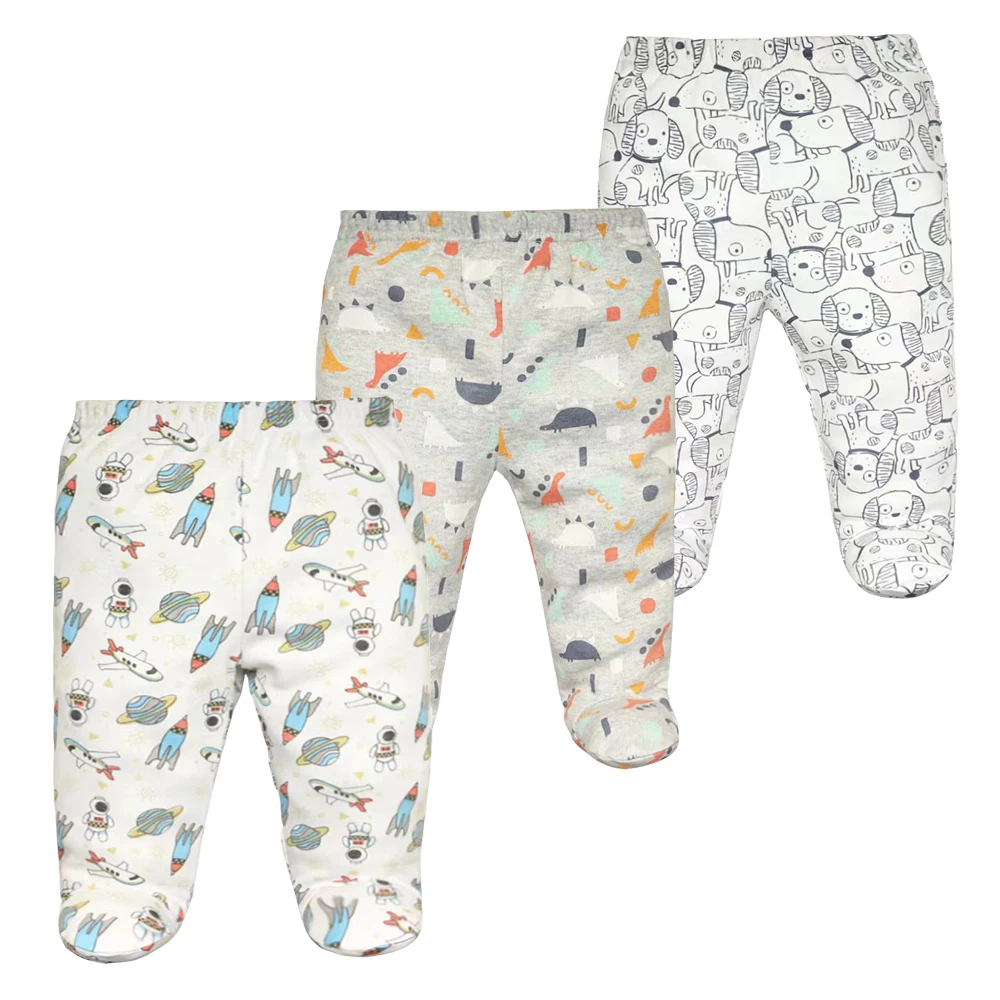 3PCS/lot Baby Pants 100% Cotton Autumn Spring Newborn Baby Boys Girls Trousers Kid Wear Infant Toddler Cartoon For Bebe Clothing