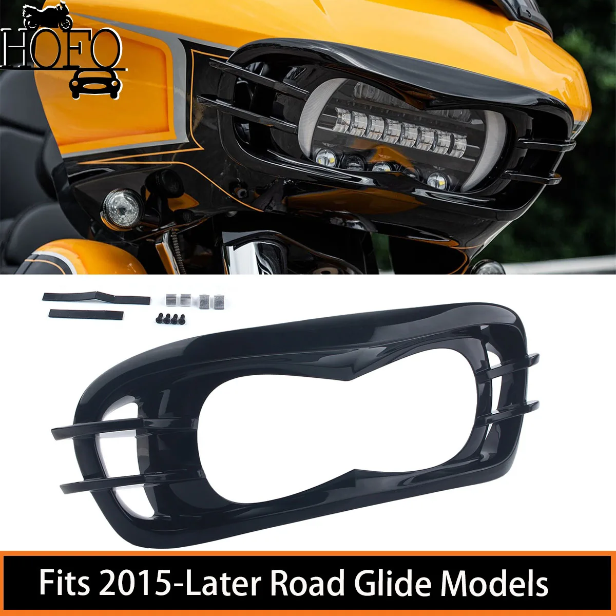 Osłona ochronna osłony przedni reflektor motocykla pasuje do 2015 modelu ślizgu drogowego Harley-Davidson