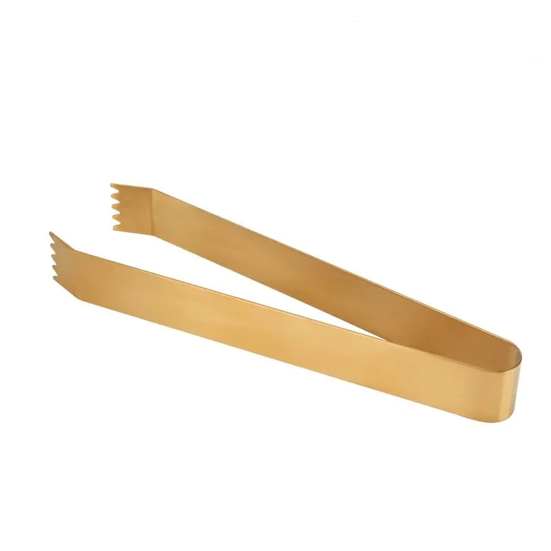 1PC Gold Ice Tongs for Ice Bucket 6-1/4 Inch Premium 18/8 Stainless Steel Ice Tongs with Teeth for Ice Sugar Cubes Tea Party