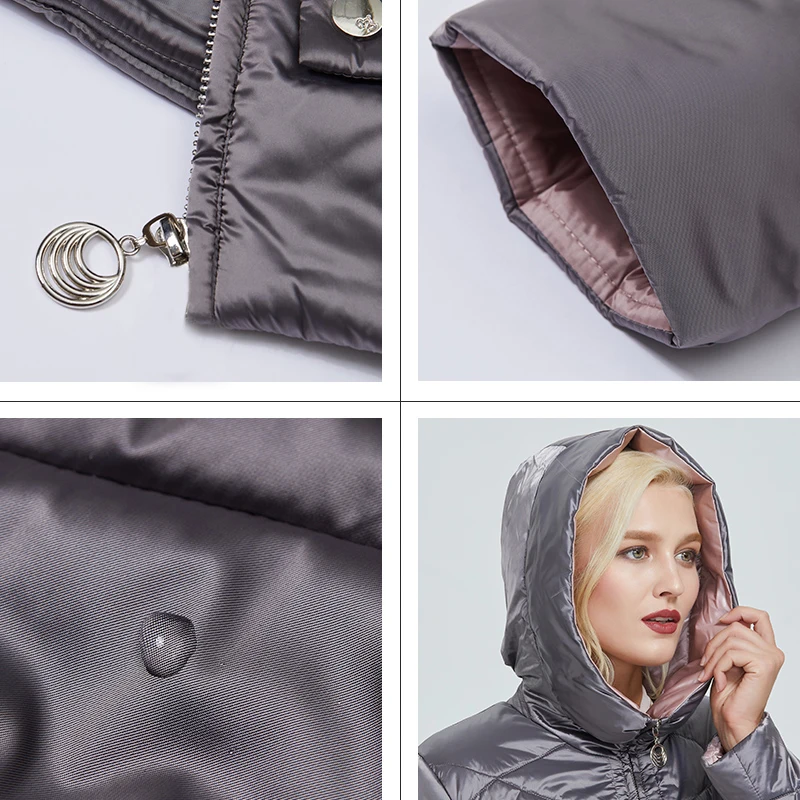 2022 Astrid winter jacke frauen Kontrast farbe Wasserdichte stoff mit kappe design dicke baumwolle kleidung warme frauen parka BIN-2090