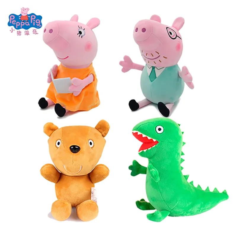 Più grande Peppa Pig George Dad Mom Cartoon peluche bambola di pezza regalo giocattolo maiale decorazione della stanza di casa vacanze bambini