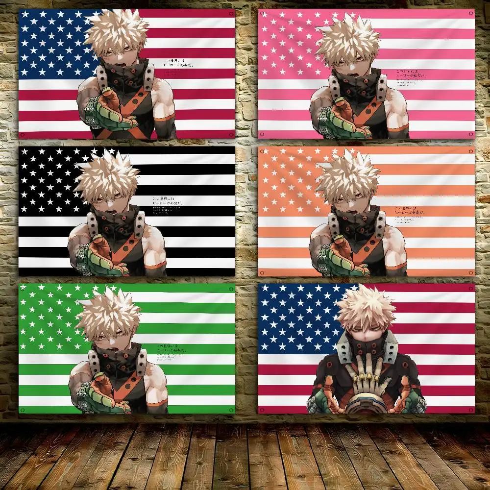 

Anime B-Bakugo KatsukiS Flag Room Bedroom Home&Outdoor Wall Hanging Concert Printed Background Decoration Art Banner