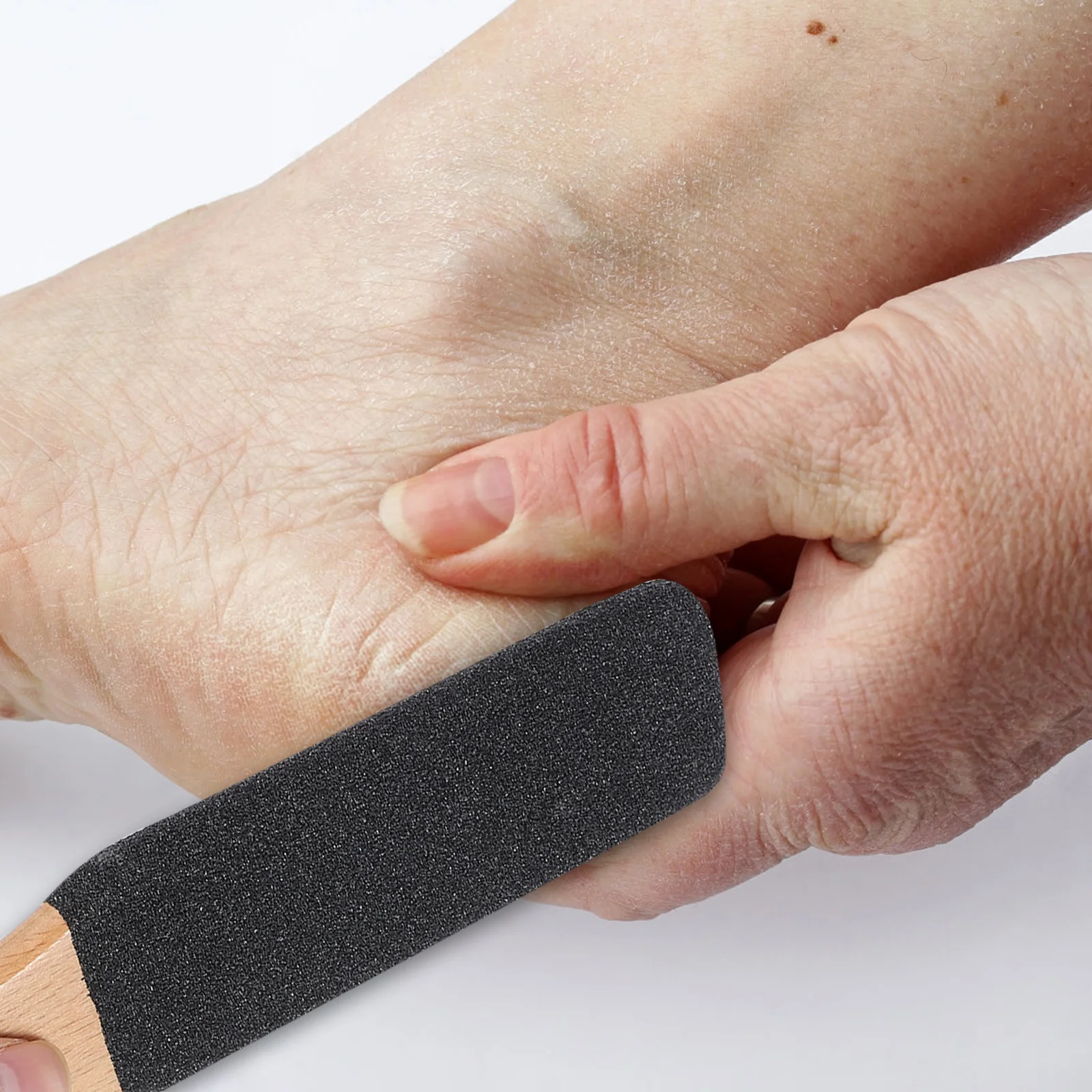 Depurador de pies de madera, herramienta de pedicura de doble cara, Lima para el cuidado de los pies, producto para eliminar la piel dura, exfoliante, recortador de piel muerta, 2 uds.