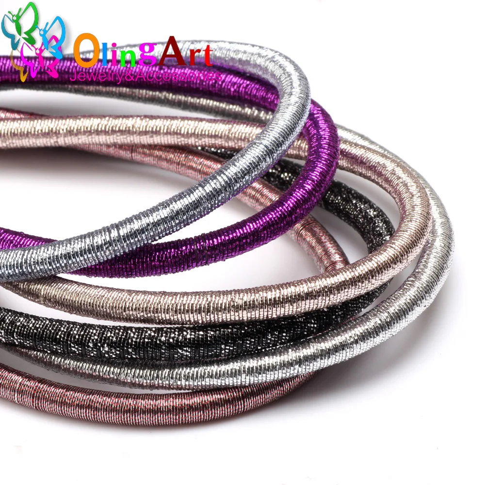 8mm 46cm 소프트 레이온 실크 메탈 컬러 코드 중공 고무 DIY 목걸이 팔찌 쥬얼리 결과 만들기 Olingart