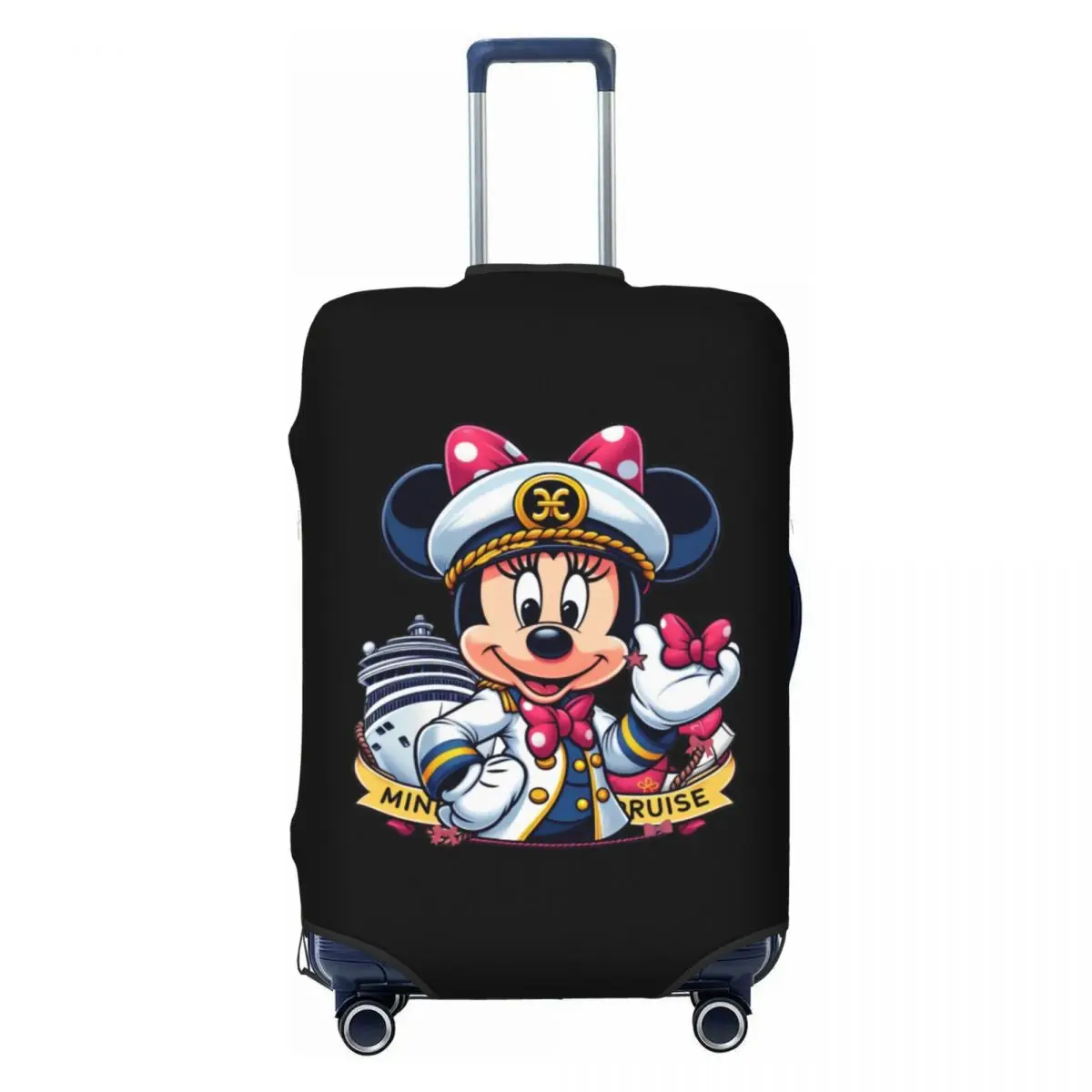 

Custom Mickey Mouse Crew Members Luggage Cover Protector Cute Travel Suitcase Protective Cover for 18-32 Inch