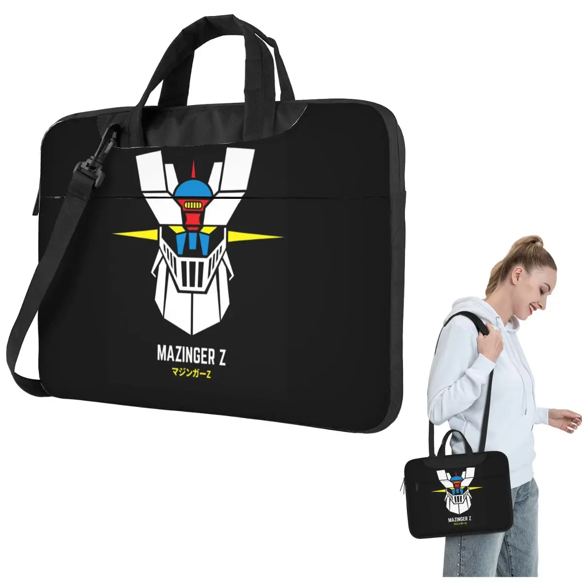 Mazinger Z Goldorak Actarus Grendizer Mask Crossbody Laptop Bag Case Computer Bag 13 14 15.6 Inch Notebook Pouch for Macbook Pro