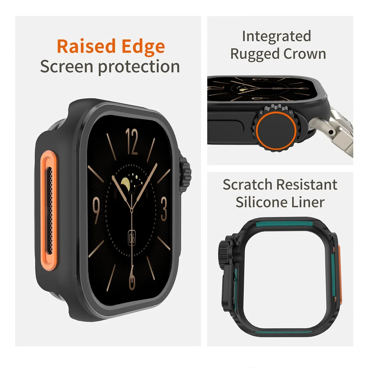 Caja de Metal + plástico para Apple Watch 10, 46mm, cambio a Ultra 2, marco protector de parachoques de aleación de aluminio para IWatch S10 de 46mm