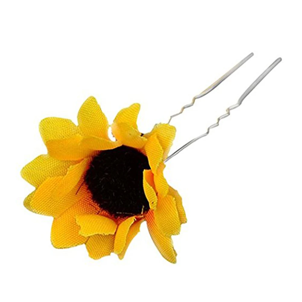 

10pcs Daisy Hair Pins Chrysanthemum Accessories Bridal Flower Barrettes Bohemia Style Party Headgear for Wedding Seaside Resort
