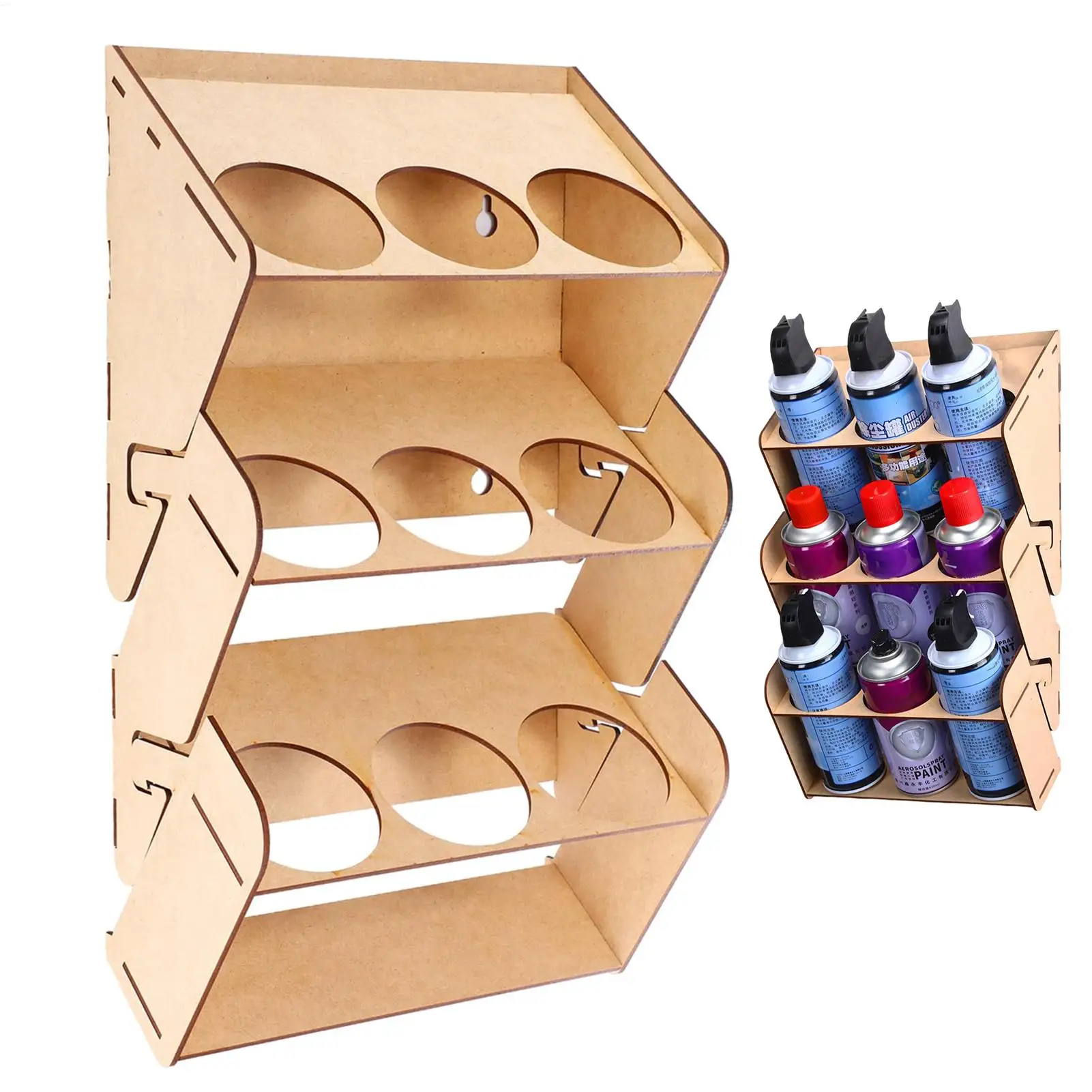 Wall Mount Spray Can Holder Wooden Aerosol Spray Can Holder Organizer Home Organization Space Saving for Workroom Indoor Model